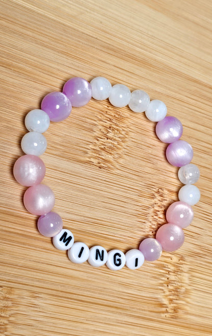 Mingi Ateez Handmade Bracelet with Beautiful Cat Eye Flashy Style Beads/ Kpop / LoveStayTreasures Handmade