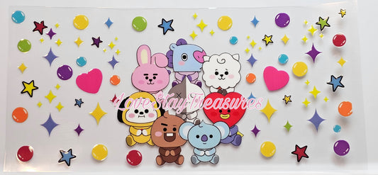 BTS BT21 16 oz Cup Wrap / Tumbler / Snow Globe Decal