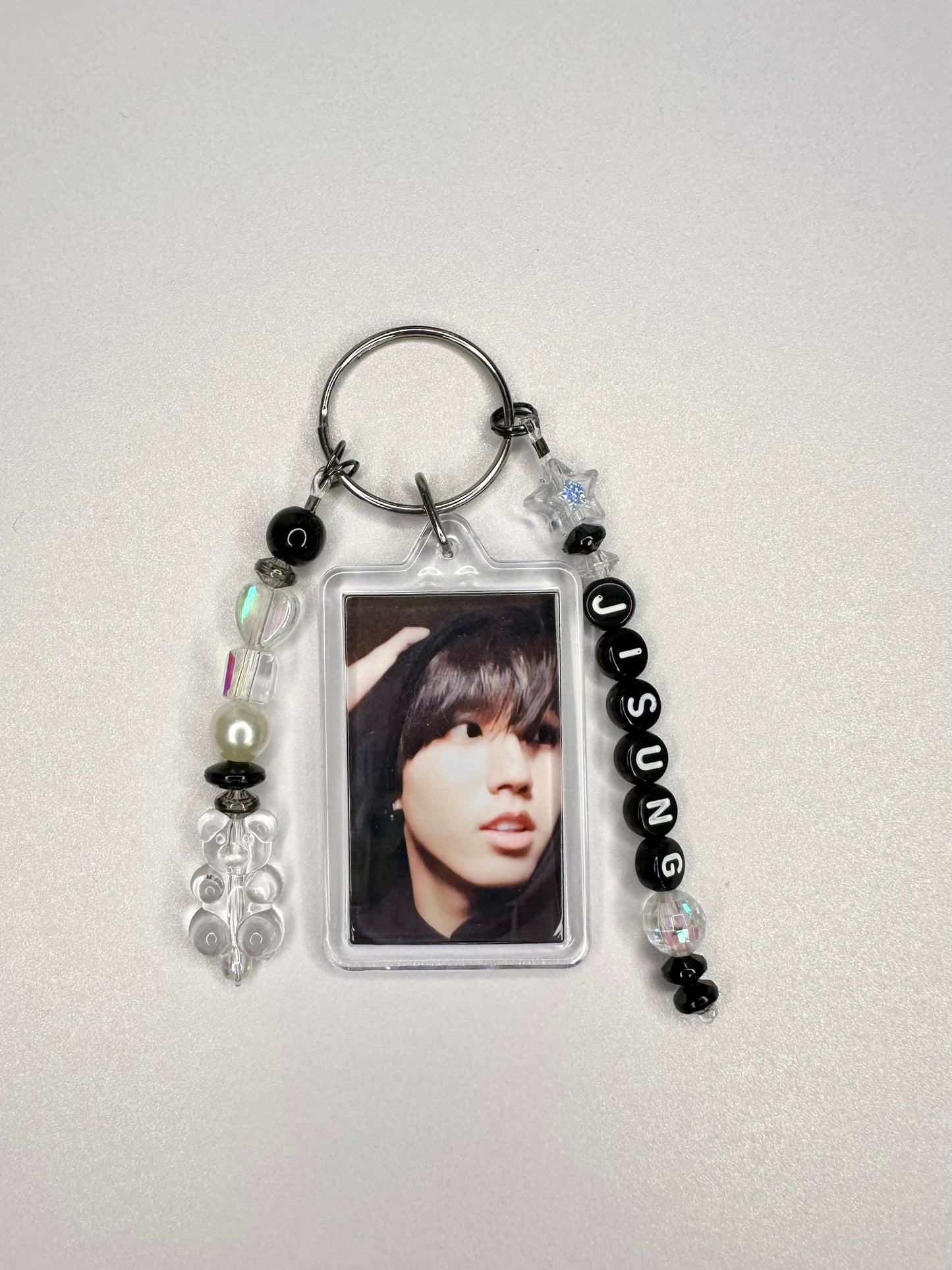 Stray Kids Han Jisung Double Sided Photo Keychain / Phone Charm Black & White