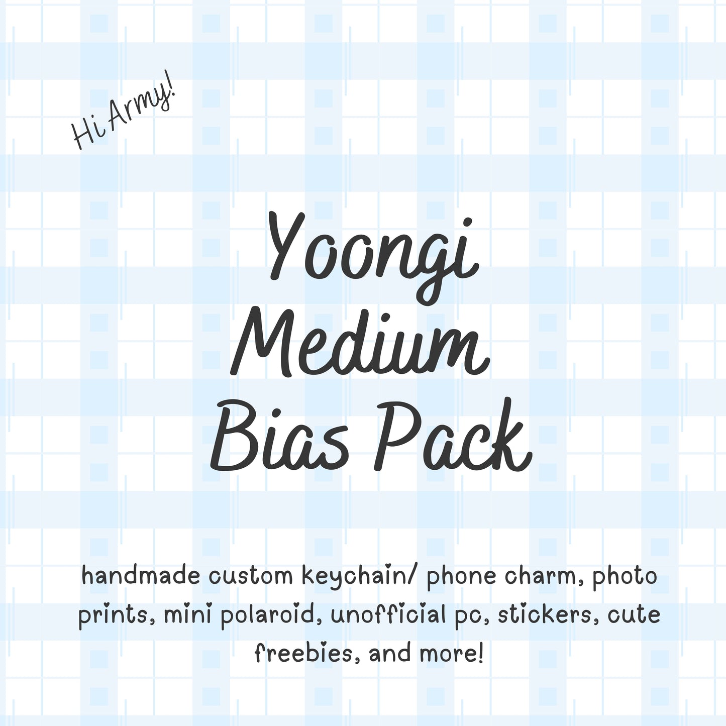 Yoongi Suga MEDIUM Bias Pack / Kpop Goodie Bag / Custom BTS Keychain / Phone Charm/ Handmade LoveStayTreasures