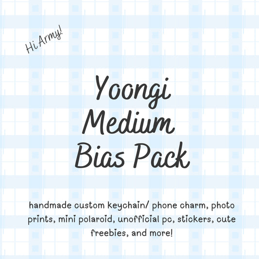 Yoongi Suga MEDIUM Bias Pack / Kpop Goodie Bag / Custom BTS Keychain / Phone Charm/ Handmade LoveStayTreasures