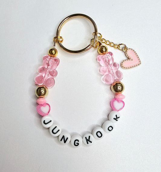 BTS Jungkook Pink Loop Keychain Gummy Bear