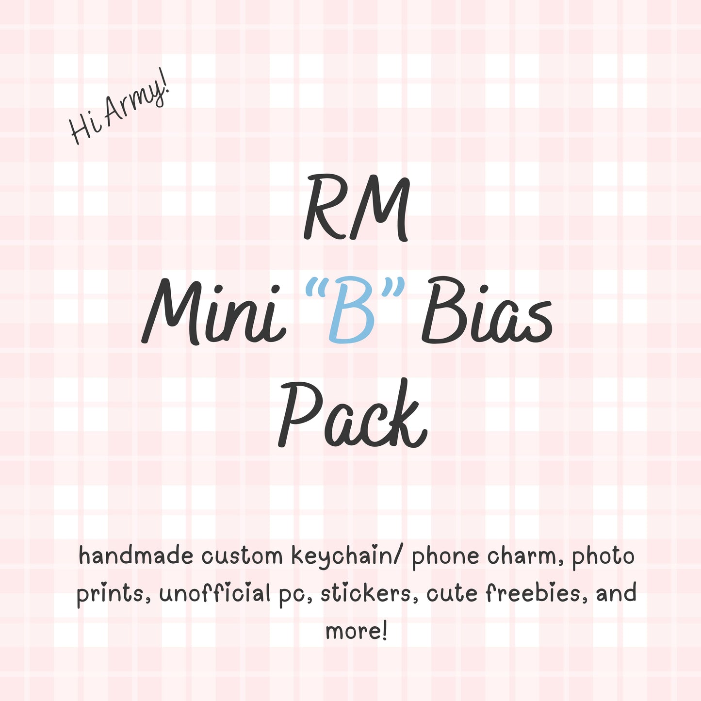 RM MINI “B” / BTS Bias Pack / Kpop Goodie Bag / Custom Handmade BTS Keychain / Phone Charm/ Handmade by LoveStayTreasures