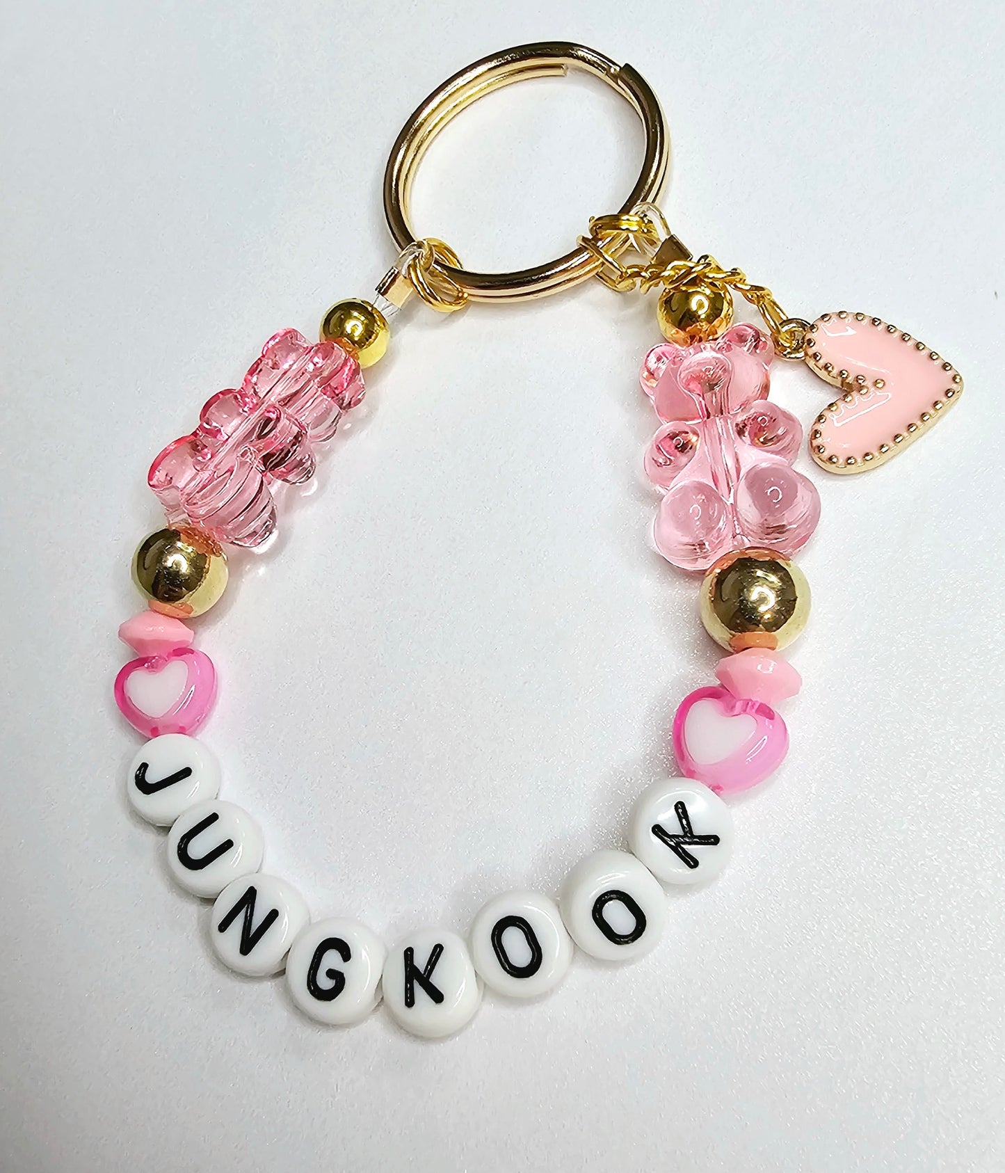 BTS Jungkook Pink Loop Keychain Gummy Bear