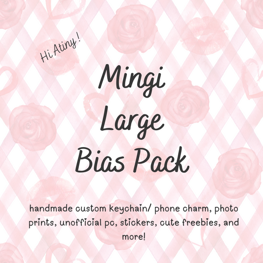 Mingi Large Ateez Bias Pack / Kpop Goodie Bag / Custom Keychain / Phone Charm/ LoveStayTreasures Handmade