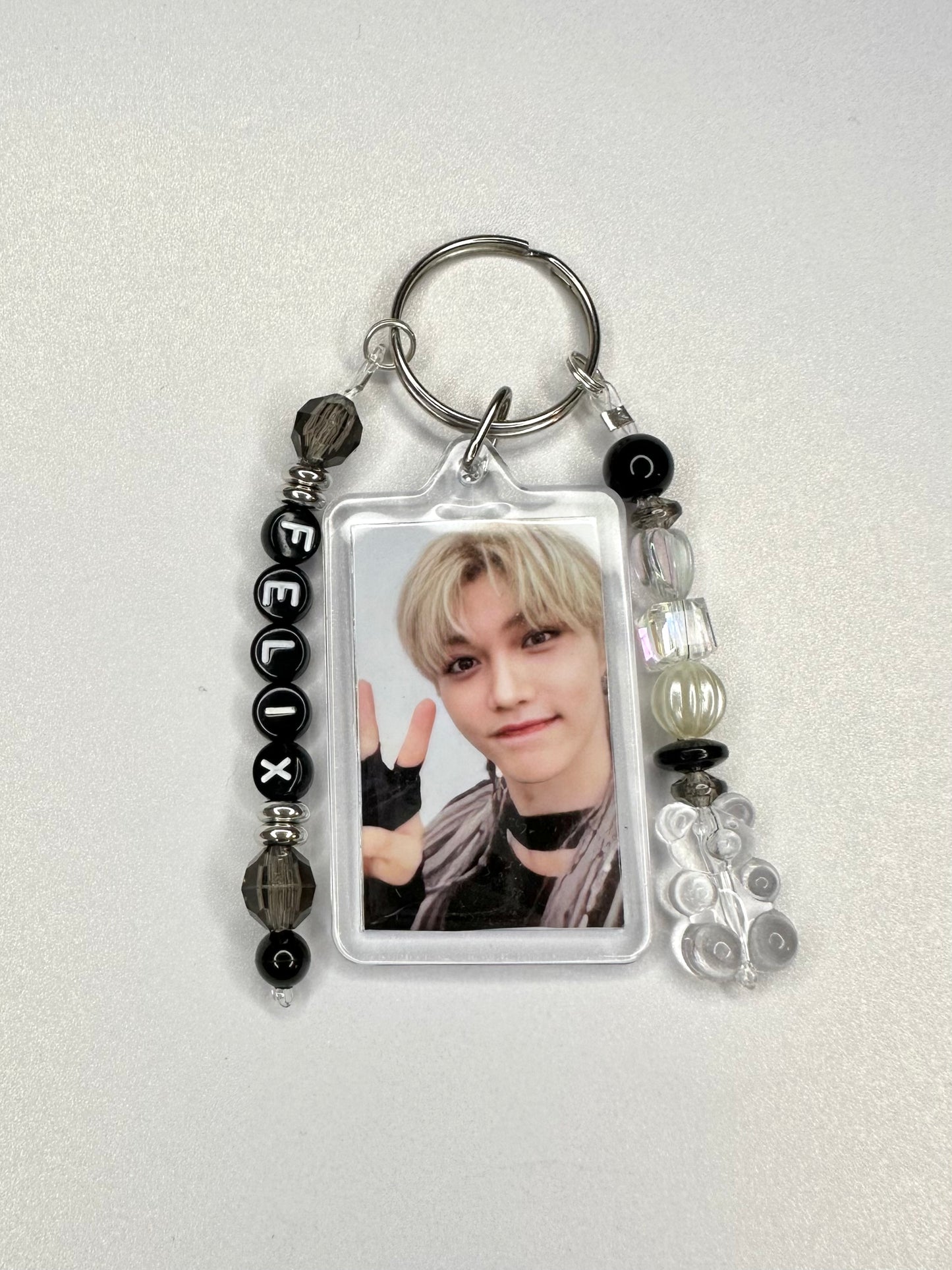 Stray Kids Felix Double Sided Photo Keychain / Phone Charm Black