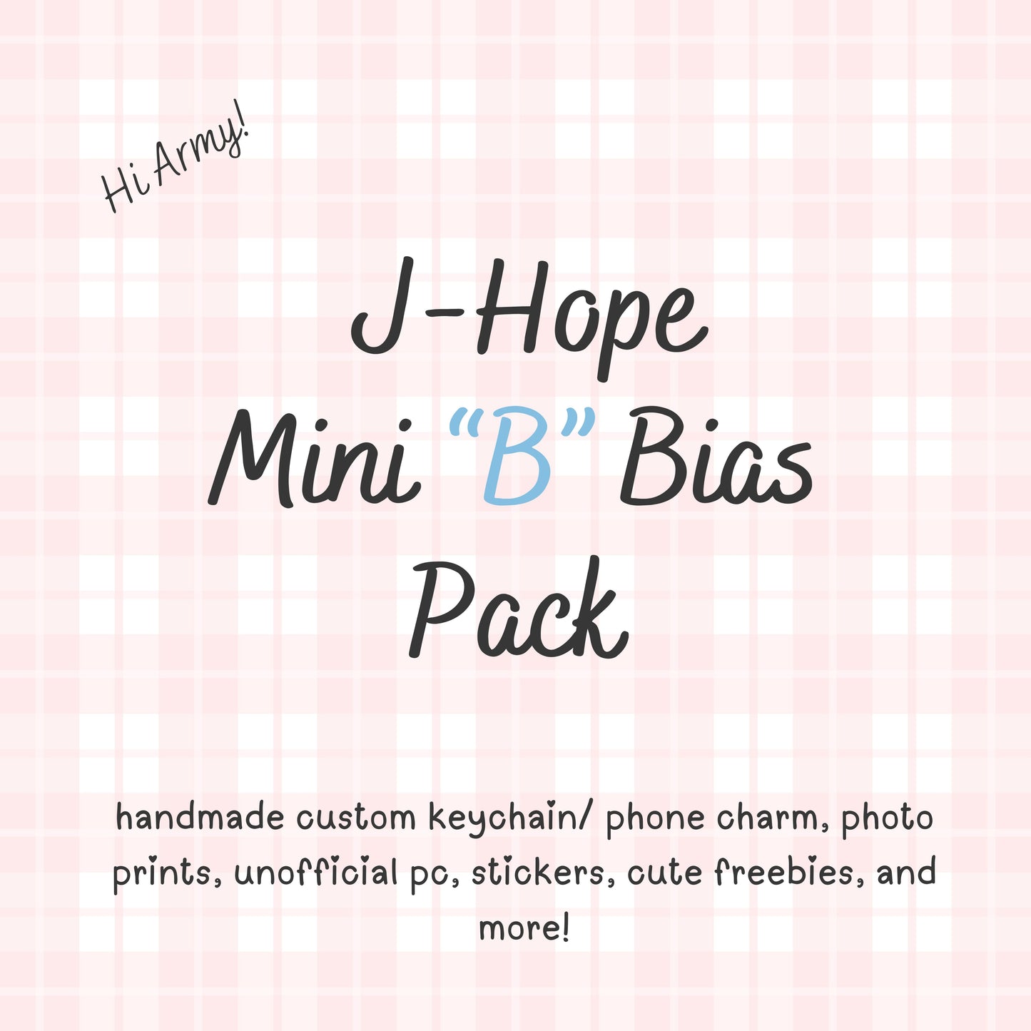 J Hope MINI “B” / BTS Bias Pack / Kpop Goodie Bag / Custom Handmade BTS Keychain / Phone Charm/ Handmade by LoveStayTreasures