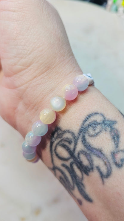 Kpop BTS Body to Body Song Lyric Concert Arirang Tour Handmade Pastel Bracelet with Cat Eye Flashy Beads / LoveStayTreasures Handmade