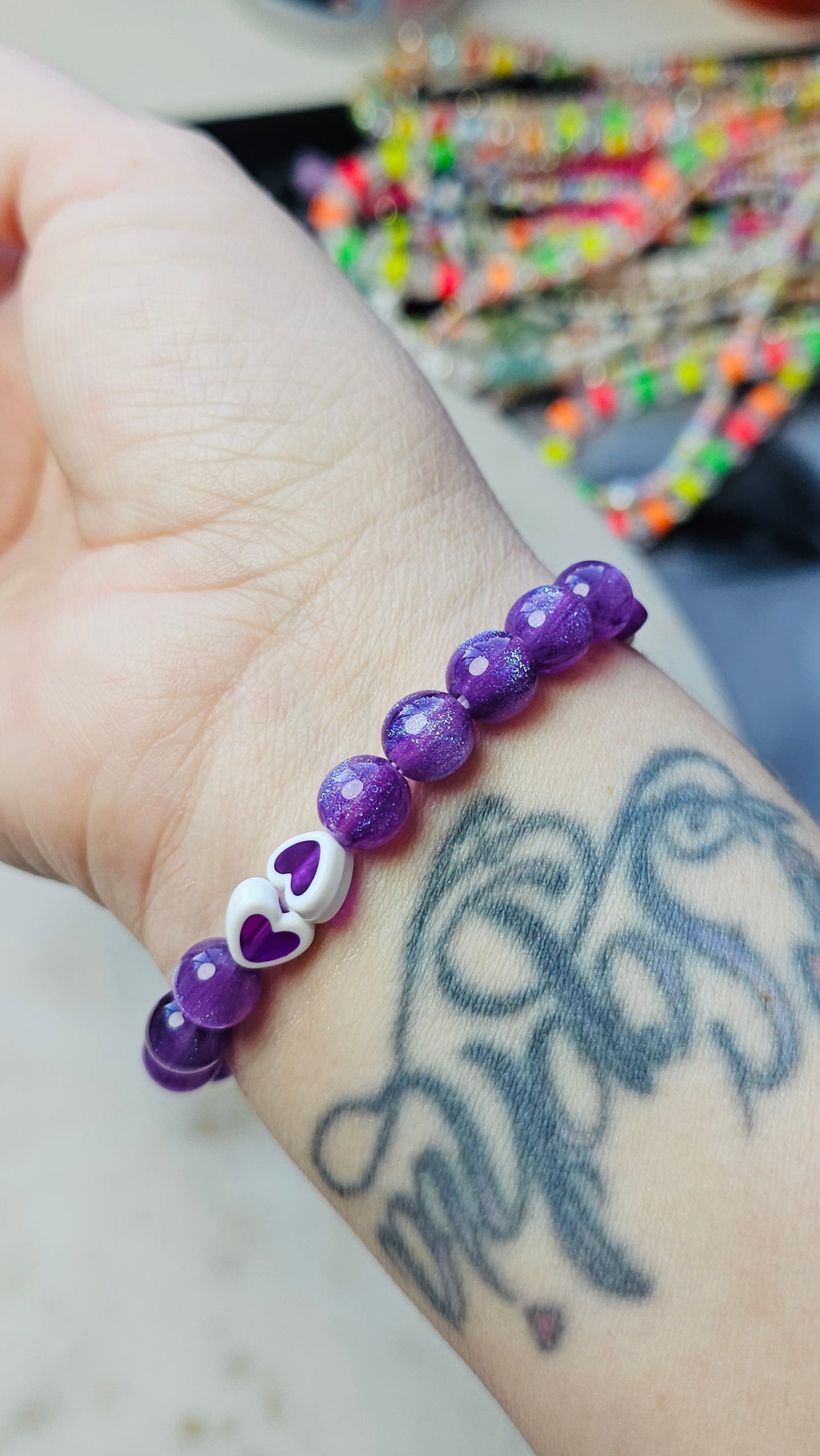 Kpop BTS Texas Concert Arirang Tour Handmade Bracelet with Purple Glitter Style Flashy Beads/ Kpop / LoveStayTreasures Handmade
