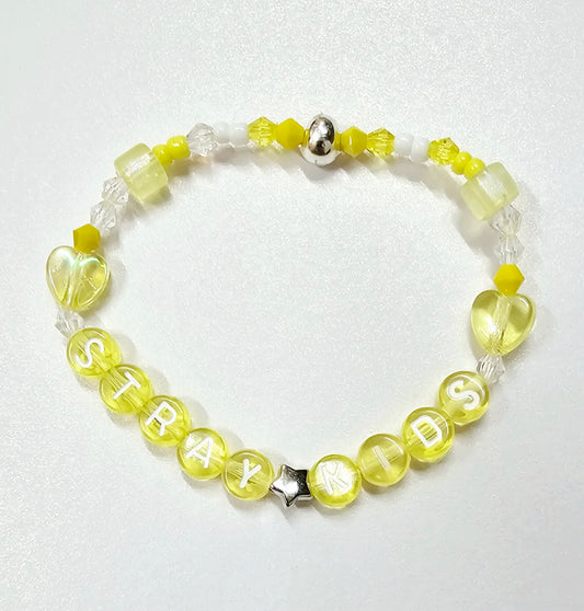 Yellow Stray Kids Beaded Bracelet Stray Kids Handmade Merch