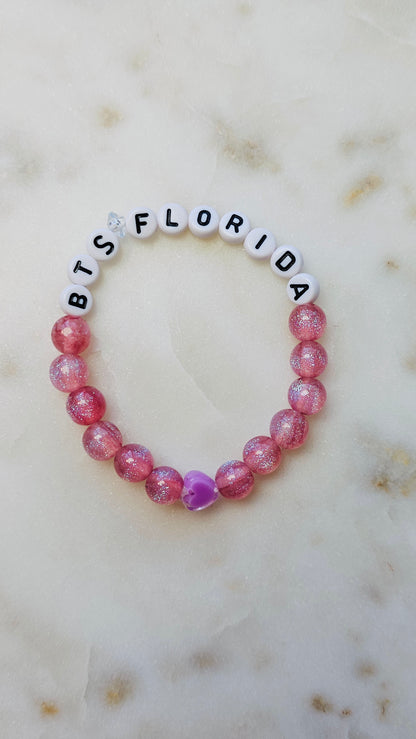 Kpop BTS Florida Concert Arirang Tour Handmade Bracelet with Glitter Style Flashy Beads/ Kpop / LoveStayTreasures Handmade