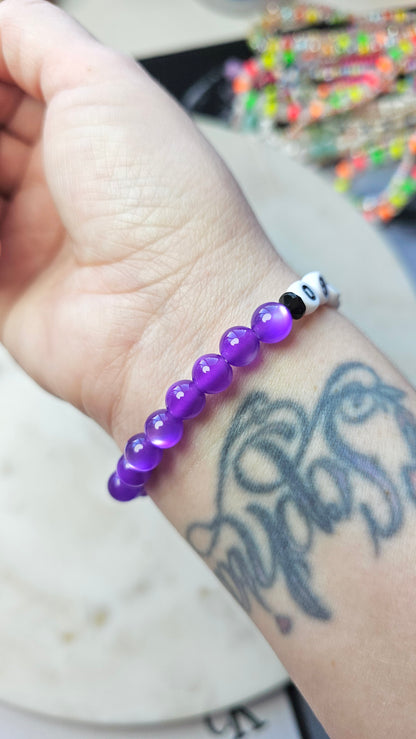 Kpop BTS Army Concert Chicago Arirang Tour Handmade Bracelet with Purple Cat Eye Style Flashy Beads / LoveStayTreasures