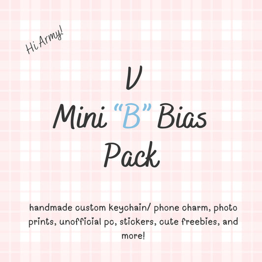 V MINI “B” / BTS Bias Pack / Kpop Goodie Bag / Custom Handmade BTS Keychain / Phone Charm/ Handmade by LoveStayTreasures