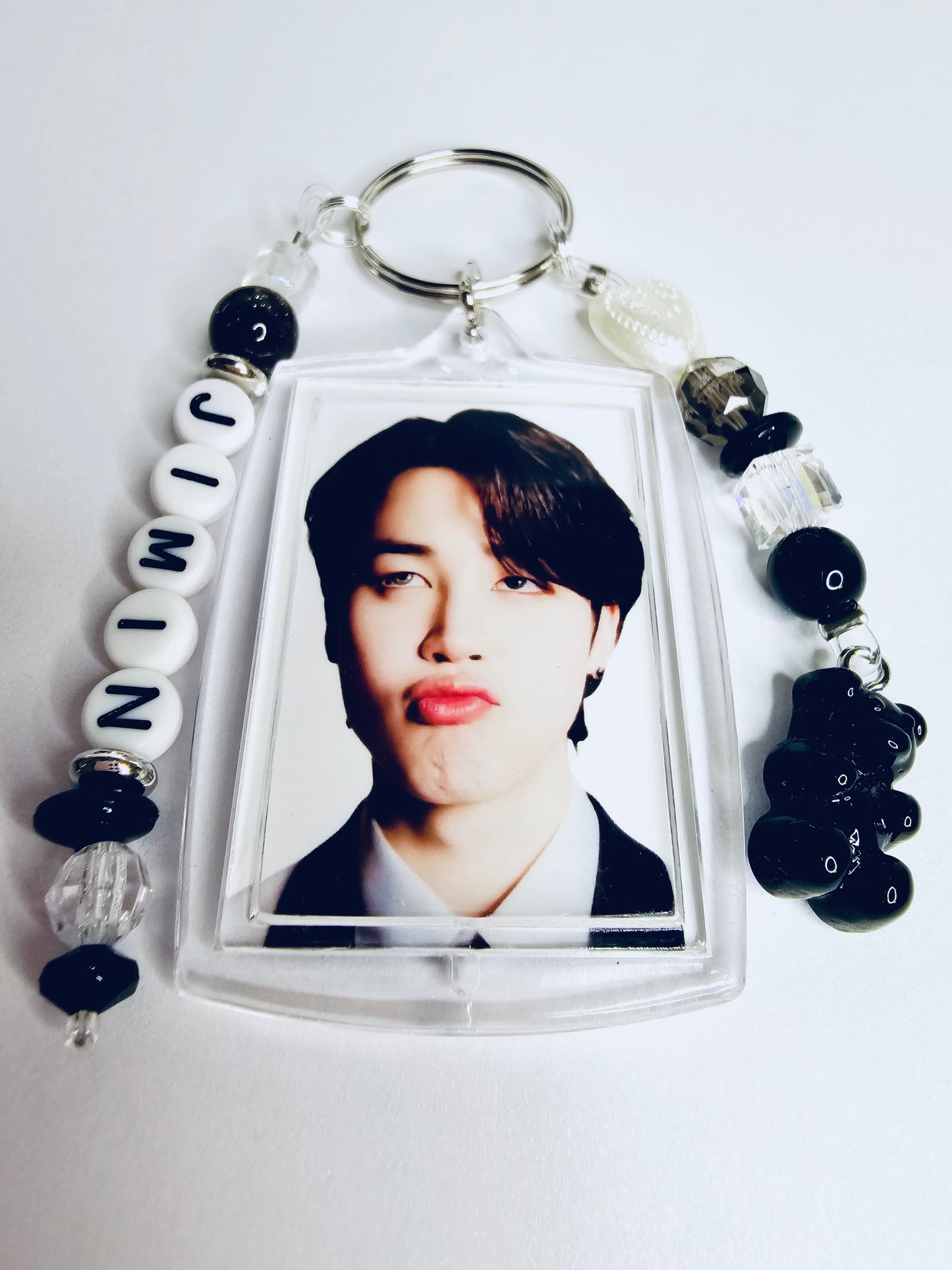 BTS Jimin Double Sided Photo Keychain Black