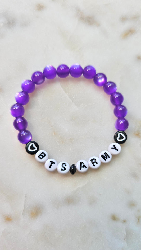 Kpop BTS Army Concert Arirang Tour Handmade Bracelet with Purple Flashy Beads/ Kpop / LoveStayTreasures