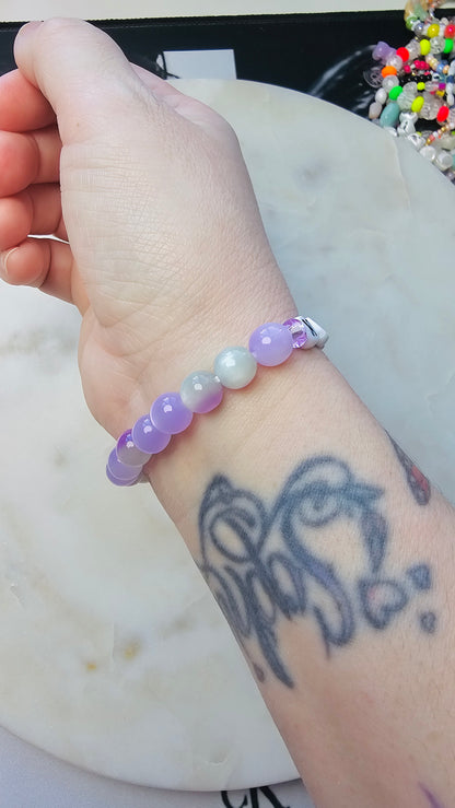 Kpop BTS Concert New York Arirang Tour Handmade Purple Bracelet with Cat Eye Style Flashy Beads / LoveStayTreasures
