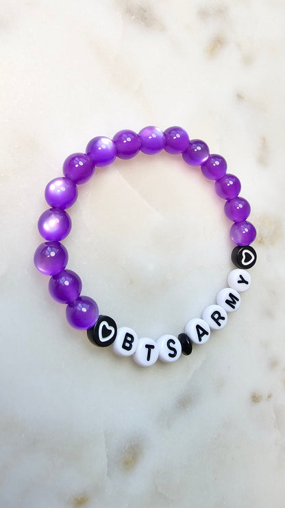Kpop BTS Army Concert Arirang Tour Handmade Bracelet with Purple Flashy Beads/ Kpop / LoveStayTreasures