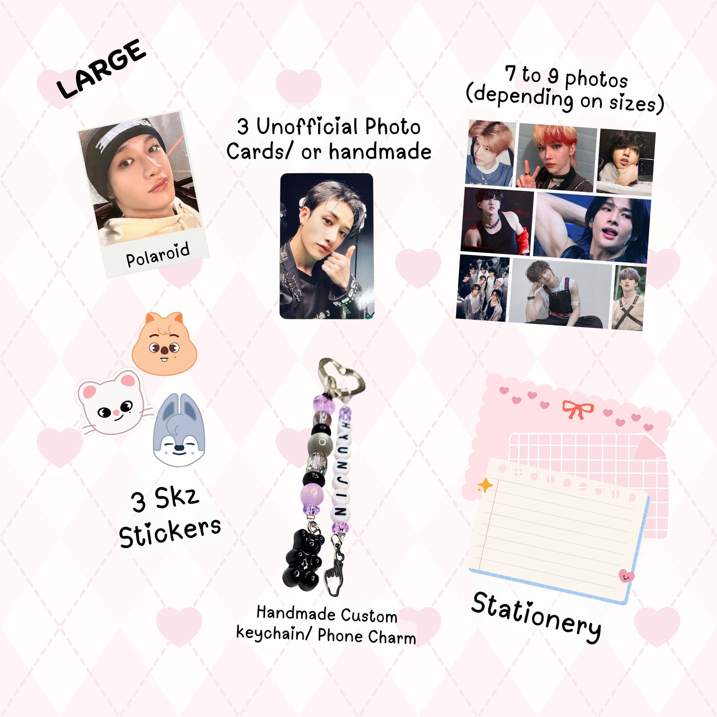 Stray Kids Friendship Bias Pack/Kpop Goodie Bag / Custom Skz Keychain / Phone Charm/ LoveStayTreasures Handmade