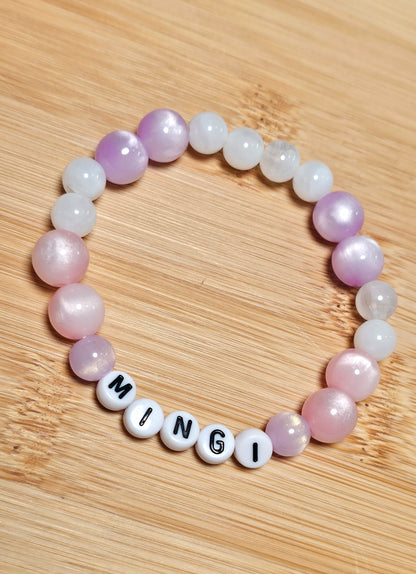 Mingi Ateez Handmade Bracelet with Beautiful Cat Eye Flashy Style Beads/ Kpop / LoveStayTreasures Handmade