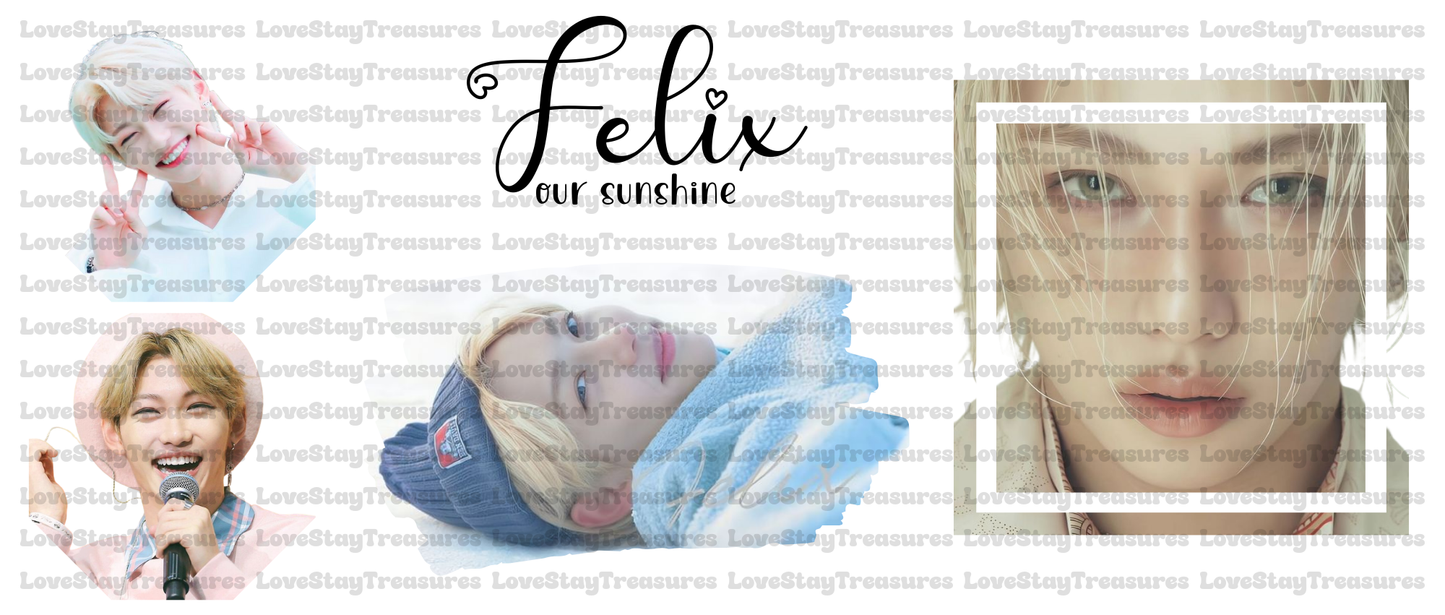 Stray Kids Felix Decal 16 oz Cup Wrap / Tumbler / Snow Globe Decal