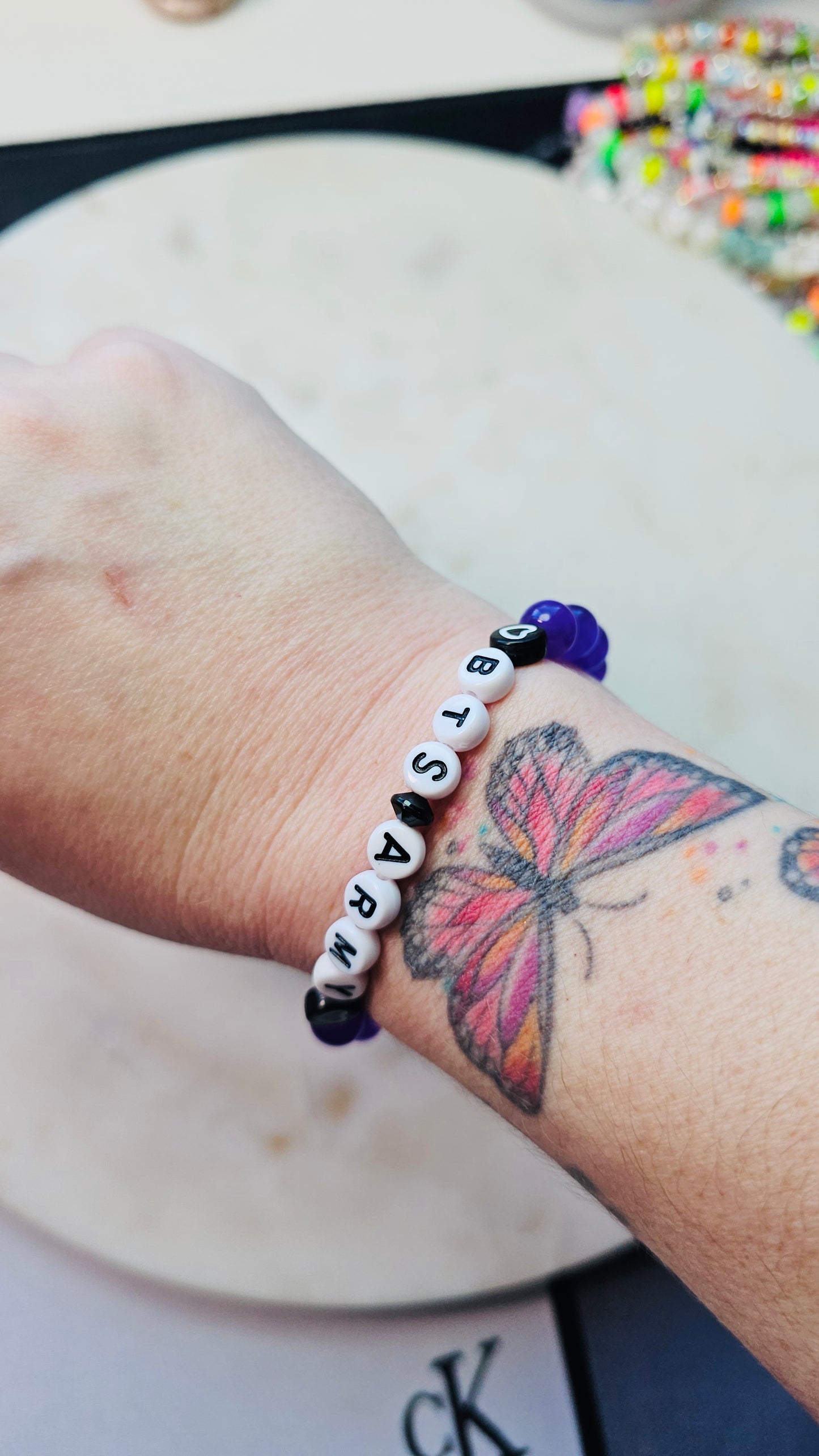 Kpop BTS Army Concert Arirang Tour Handmade Bracelet with Purple Flashy Beads/ Kpop / LoveStayTreasures