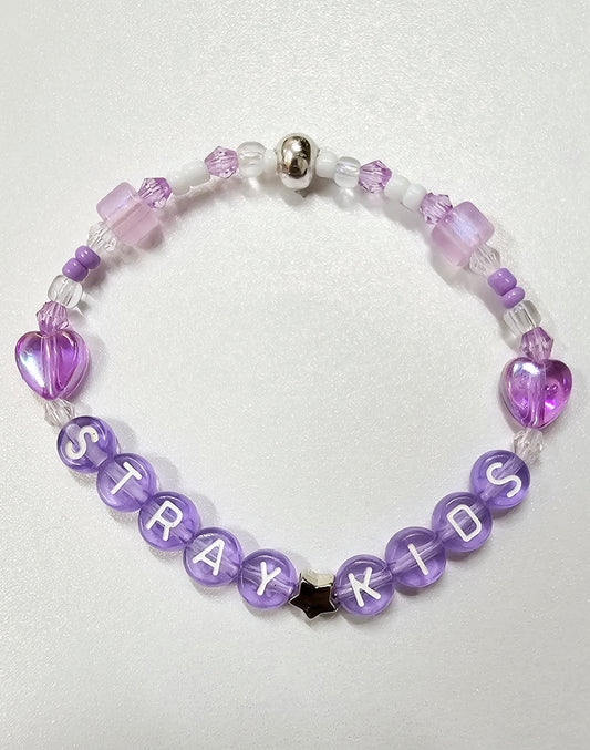 Purple Stray Kids Beaded Bracelet Stray Kids Handmade Merch