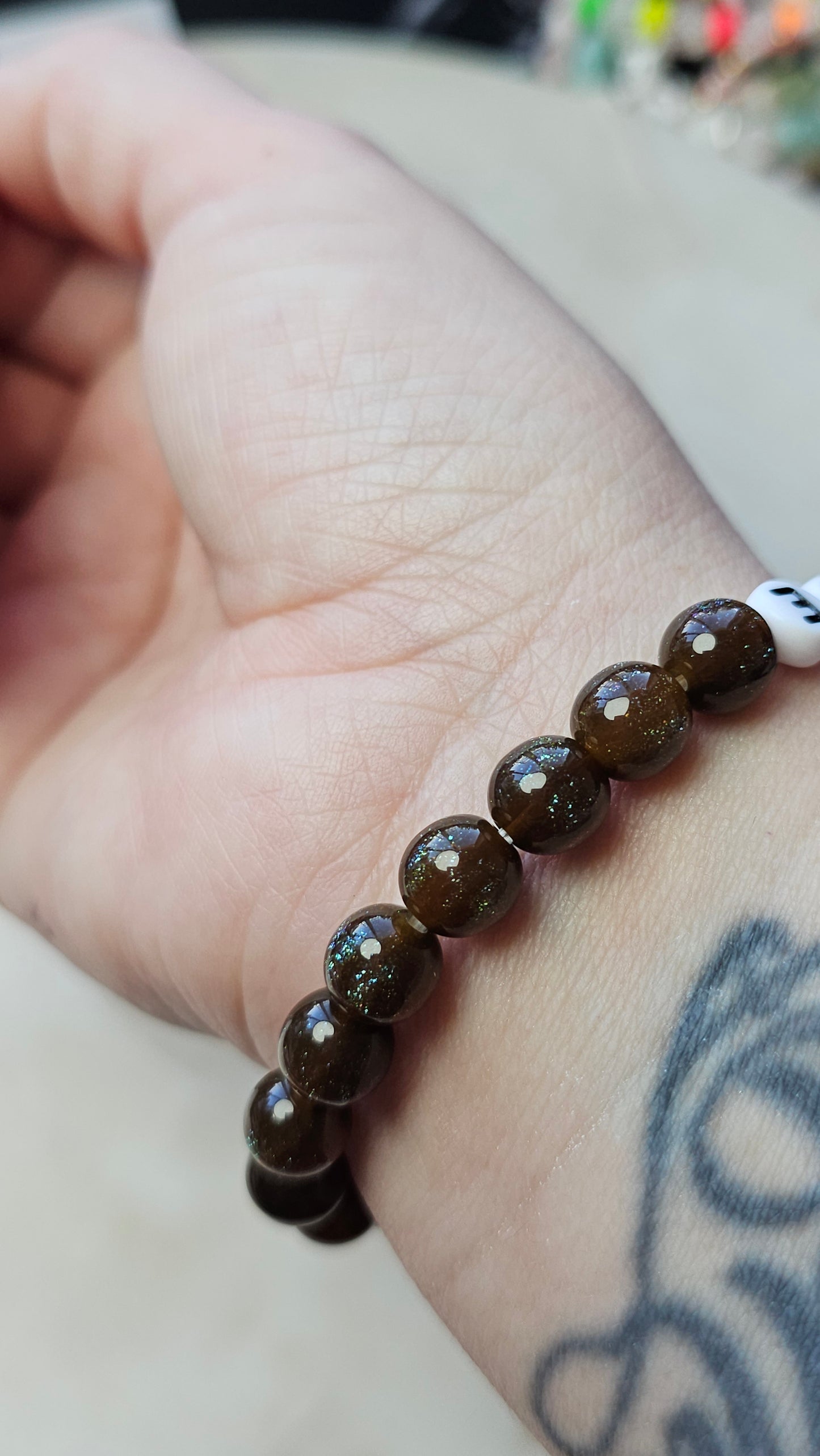 Kpop BTS Baltimore Concert Arirang Tour Handmade Bracelet with Brown Glitter Style Flashy Beads / LoveStayTreasures