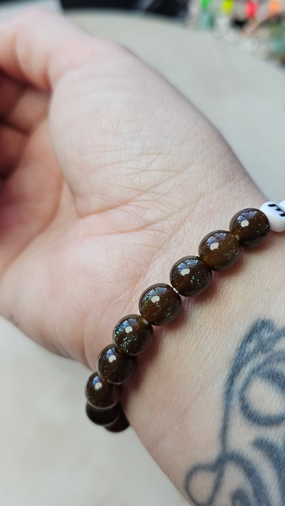 Kpop BTS Baltimore Concert Arirang Tour Handmade Bracelet with Brown Glitter Style Flashy Beads / LoveStayTreasures