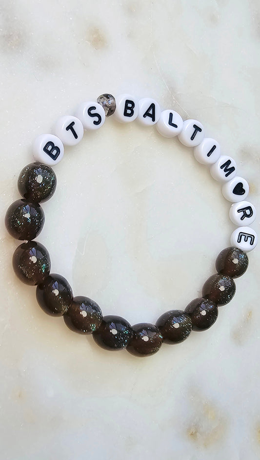 Kpop BTS Baltimore Concert Arirang Tour Handmade Bracelet with Brown Glitter Style Flashy Beads / LoveStayTreasures