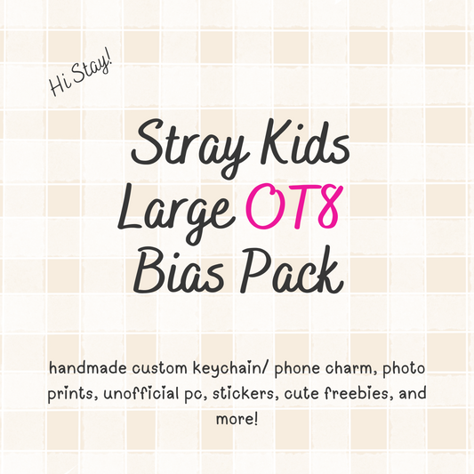 Stray Kids OT8 Large Bias Pack / Kpop Goodie Bag / Custom Skz Keychain / Phone Charm/ LoveStayTreasures Handmade