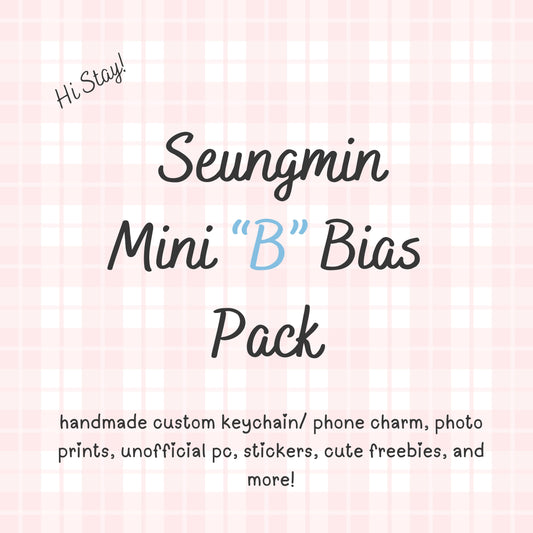 Seungmin MINI “B” / Stray Kids Bias Pack / Kpop Goodie Bag / Custom Handmade Skz Keychain / Phone Charm/ Handmade by LoveStayTreasures