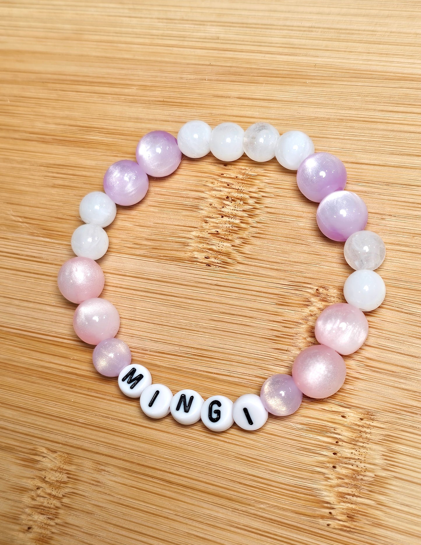 Mingi Ateez Handmade Bracelet with Beautiful Cat Eye Flashy Style Beads/ Kpop / LoveStayTreasures Handmade