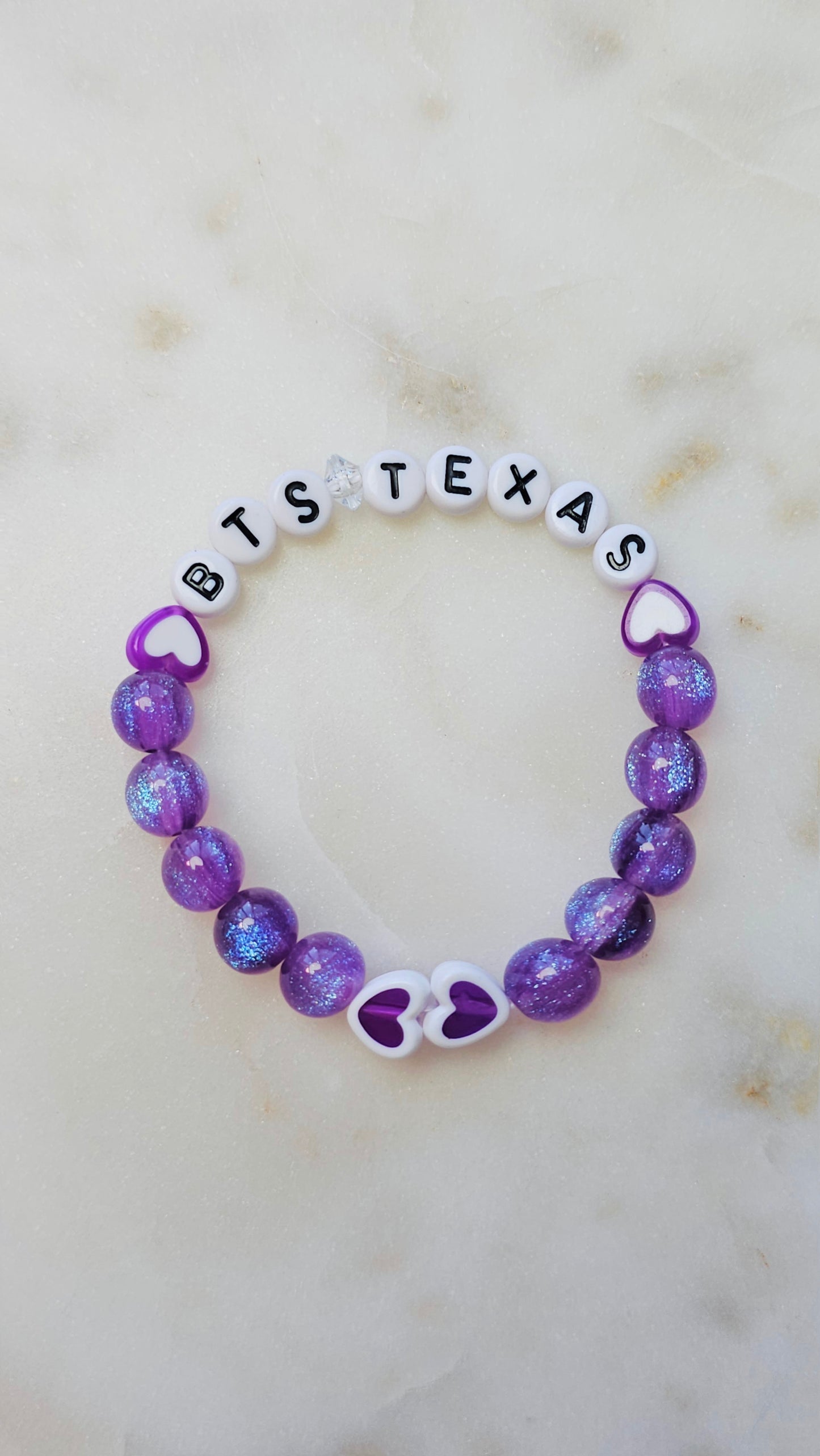 Kpop BTS Texas Concert Arirang Tour Handmade Bracelet with Purple Glitter Style Flashy Beads/ Kpop / LoveStayTreasures Handmade