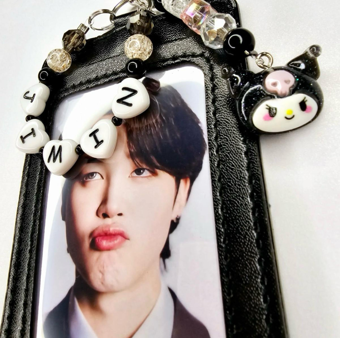 BTS Jimin Photo Bag Accessory Keychain Photo Card Holder/ Lanyard