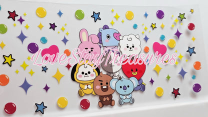 BTS BT21 16 oz Cup Wrap / Tumbler / Snow Globe Decal