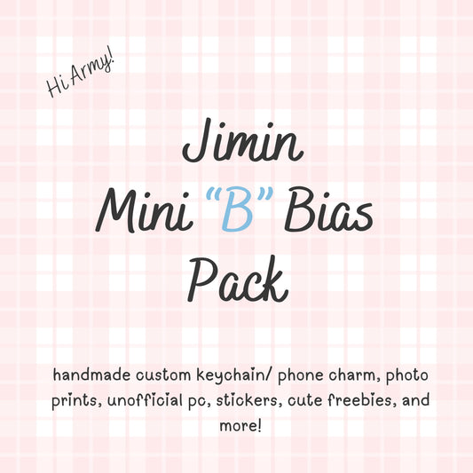 Jimin MINI “B” / BTS Bias Pack / Kpop Goodie Bag / Custom Handmade BTS Keychain / Phone Charm/ Handmade by LoveStayTreasures