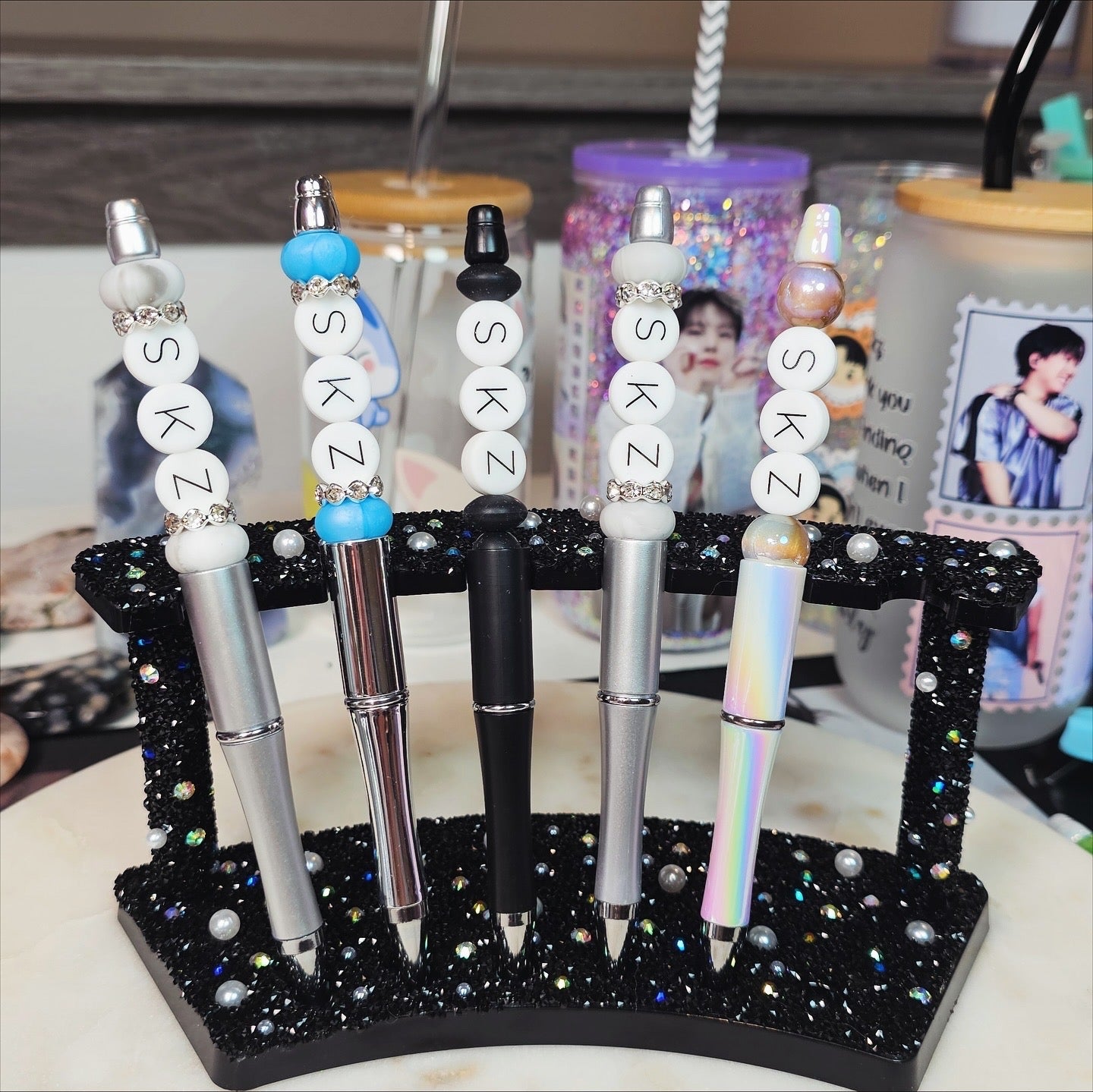 SKZ Silicone Beaded Pen | Stray Kids K-Pop Merch, Cute Fan Pen for Writing, Journaling & Bias Notes and Stray Kids Bias Doodles 🙌🏼