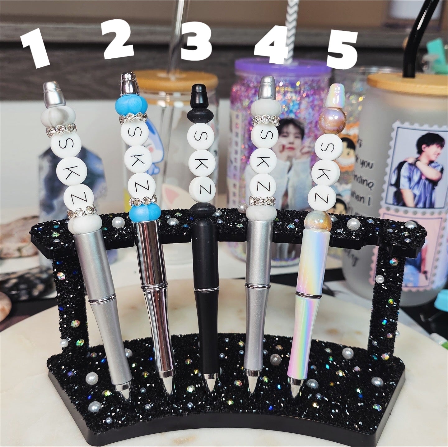 SKZ Silicone Beaded Pen | Stray Kids K-Pop Merch, Cute Fan Pen for Writing, Journaling & Bias Notes and Stray Kids Bias Doodles 🙌🏼