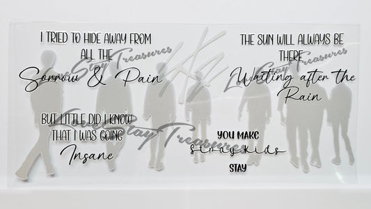 Stray Kids Lyrics ‘Cover Me’ Emotional Decal 16 oz Cup Wrap / Tumbler / Snow Globe Decal