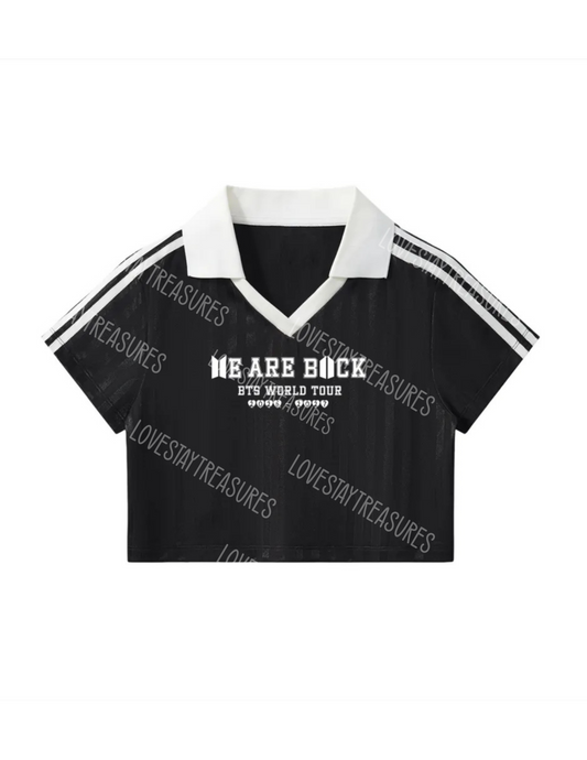 BTS “We Are Back” Army / BTS Concert Jersey / Striped Cropped Collared Jersey